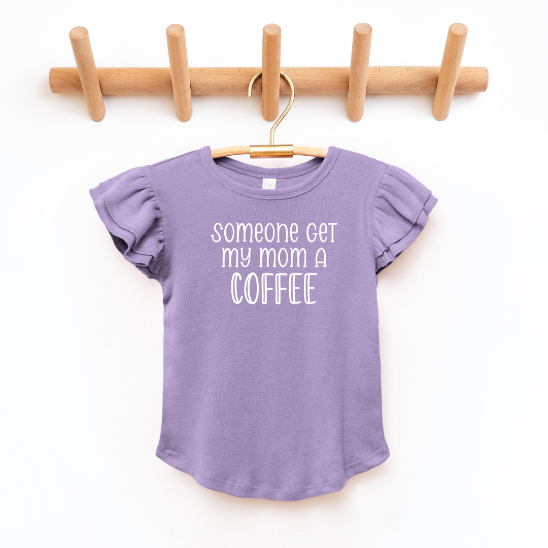 Somoeone Get My Mom A Coffee Toddler And Infant Flutter Sleeve Graphic Tee 2T Lavender Baby &amp; Toddler Clothing by Tea Shirt Shoppe | Fleurcouture