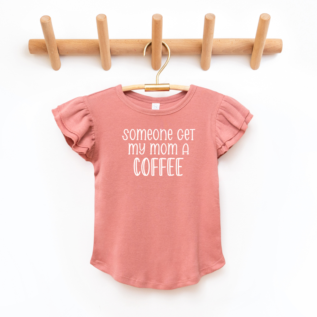 Somoeone Get My Mom A Coffee Toddler And Infant Flutter Sleeve Graphic Tee 2T Mauvelous Baby &amp; Toddler Clothing by Tea Shirt Shoppe | Fleurcouture