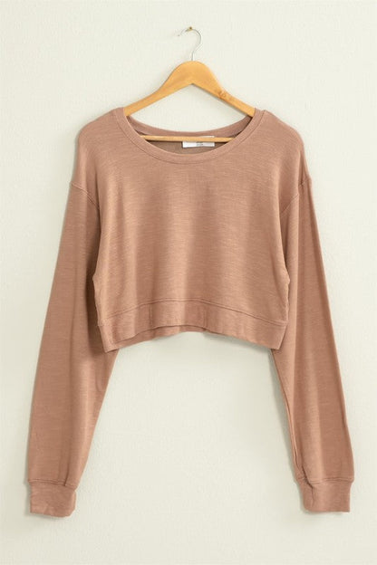 Soul Mate Drop-Shoulder Cropped Sweatshirt by HYFVE | Fleurcouture