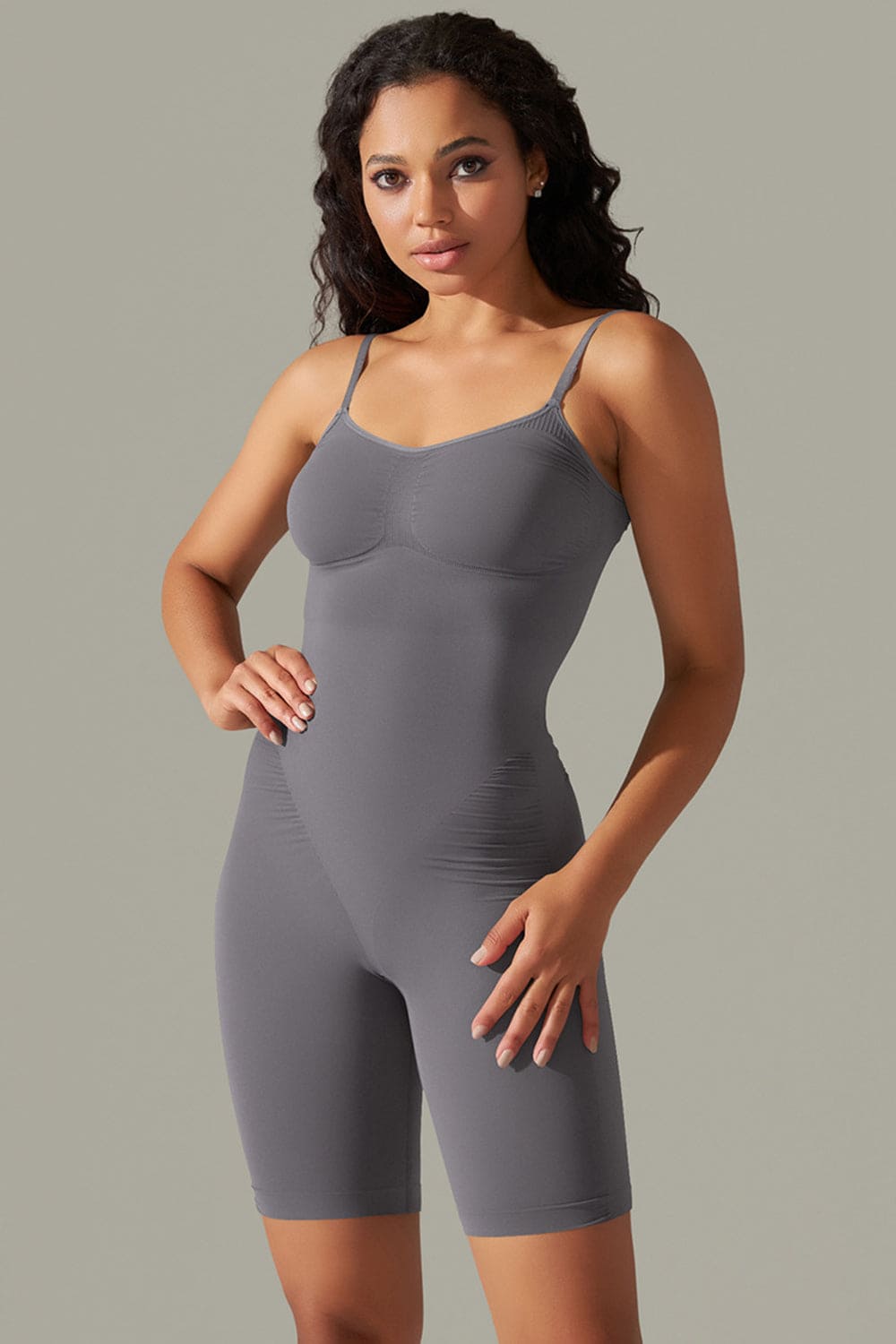 Spaghetti Strap Active Romper Romper by Trendsi | Fleurcouture