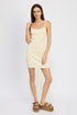 SPAGHETTI STRAP BODYCON DRESS IVORY S by Emory Park | Fleurcouture