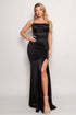 Spaghetti Strap Crossed Back Satin Maxi Dress by Fleurcouture | Fleurcouture