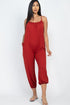 Spaghetti strap solid jumpsuit Rust S by Capella | Fleurcouture