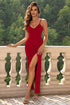 Spaghetti Strap Split Maxi Dress Red XS Women&