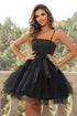 Spaghetti Strap Tied Mesh Dress Black XS Women&