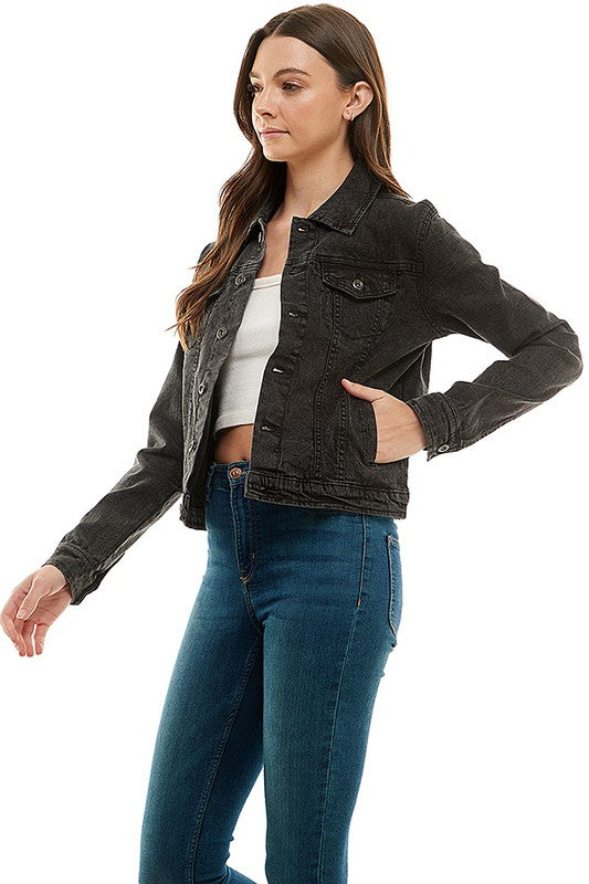 Spandex Ladies Casual Denim Jacket by Blue Age | Fleurcouture