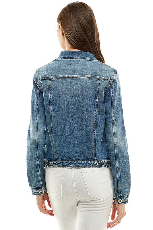 Spandex Ladies Casual Denim Jacket by Blue Age | Fleurcouture