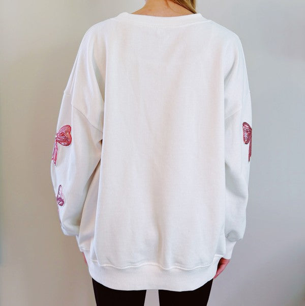 Sparkly Bow Patch Sweatshirt by Ellison and Young | Fleurcouture