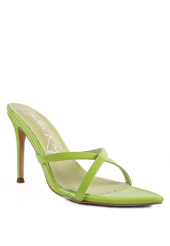 SPELLBOUND HIGH HEELED POINTED TOE SANDAL AVOCADO 5 by Rag Company | Fleurcouture