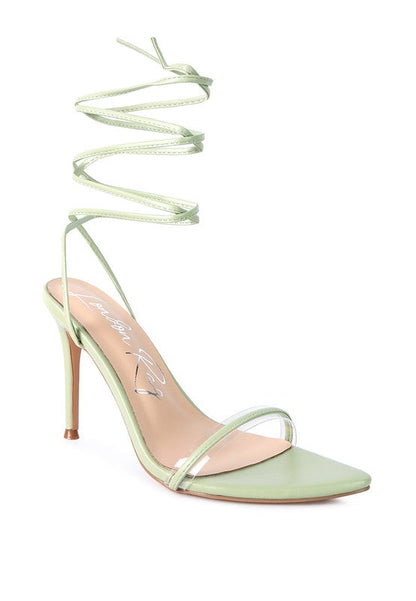 SPHYNX HIGH HEEL LACE UP SANDALS Mint 7 by Rag Company | Fleurcouture