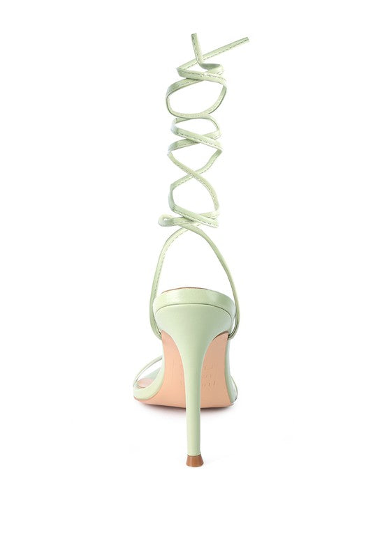 SPHYNX HIGH HEEL LACE UP SANDALS by Rag Company | Fleurcouture