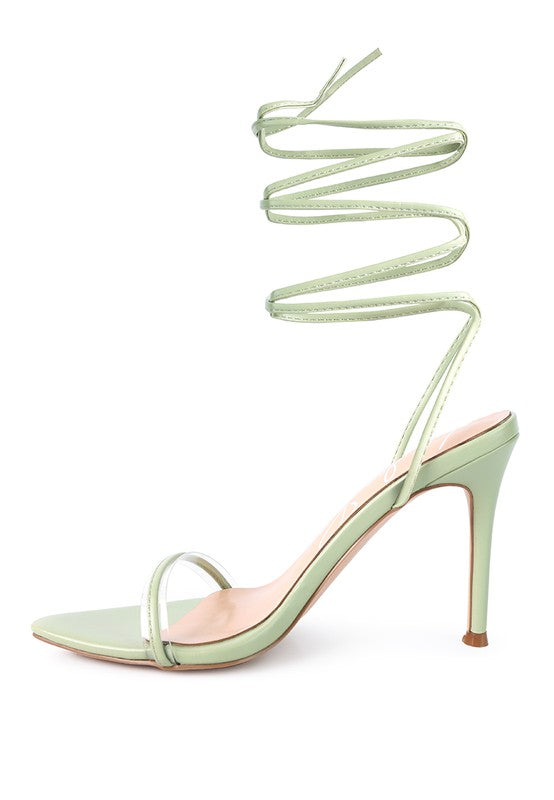 SPHYNX HIGH HEEL LACE UP SANDALS by Rag Company | Fleurcouture