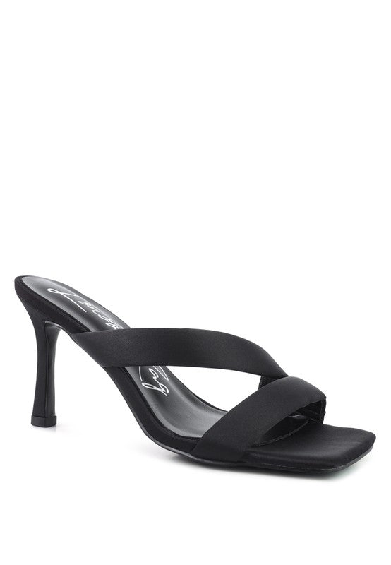 SPICE UP CROSS STRAP HEELS Black 5 by Rag Company | Fleurcouture