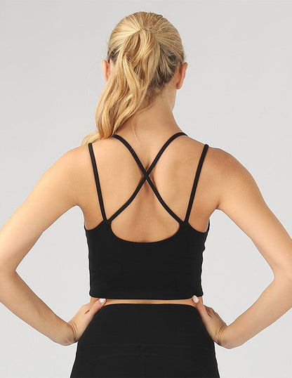 Split Shoulder Strap Crop Top by OTOS Active | Fleurcouture