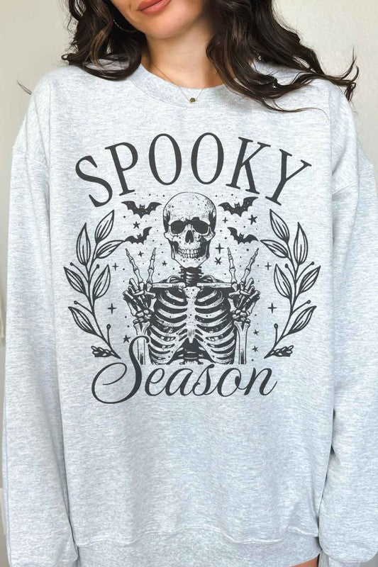 SPOOKY SEASON HALLOWEEN GRAPHIC SWEATSHIRT ASH SMALL by ROSEMEAD LOS ANGELES CO | Fleurcouture