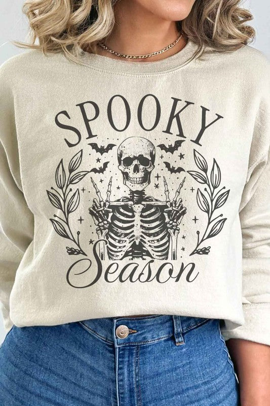 SPOOKY SEASON HALLOWEEN GRAPHIC SWEATSHIRT SAND SMALL by ROSEMEAD LOS ANGELES CO | Fleurcouture