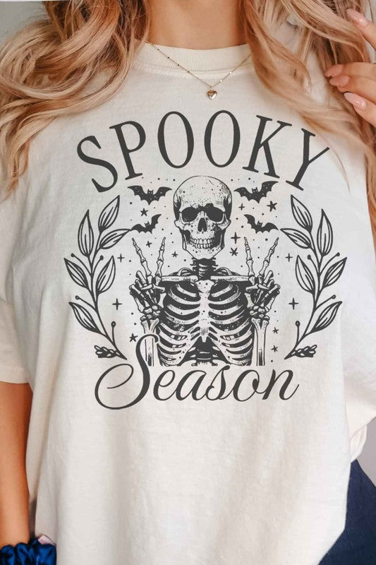 SPOOKY SEASON HALLOWEEN GRAPHIC TEE IVORY/NATURAL SMALL by ROSEMEAD LOS ANGELES CO | Fleurcouture