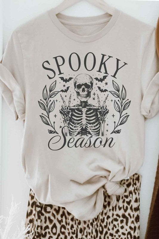 SPOOKY SEASON HALLOWEEN GRAPHIC TEE SAND SMALL by ROSEMEAD LOS ANGELES CO | Fleurcouture