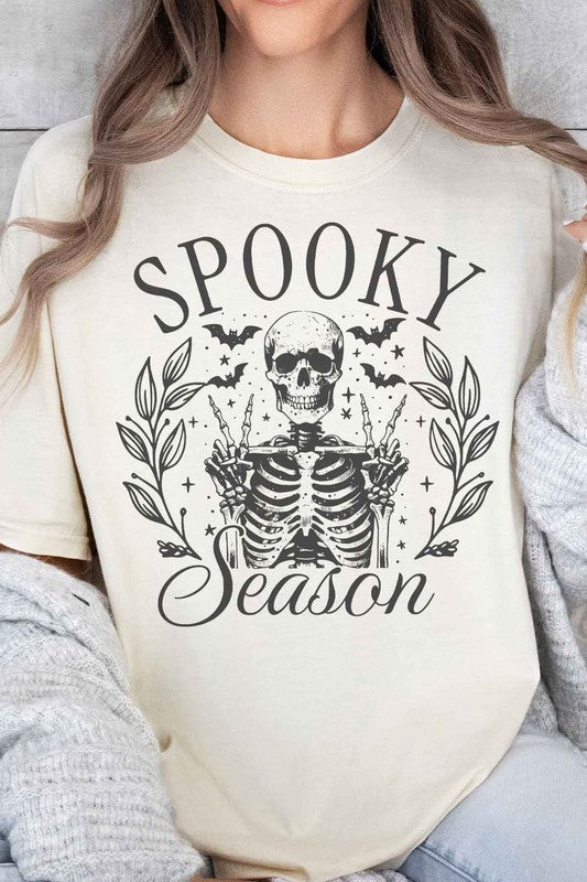 SPOOKY SEASON HALLOWEEN OVERSIZED TEE NATURAL S/M by ROSEMEAD LOS ANGELES CO | Fleurcouture