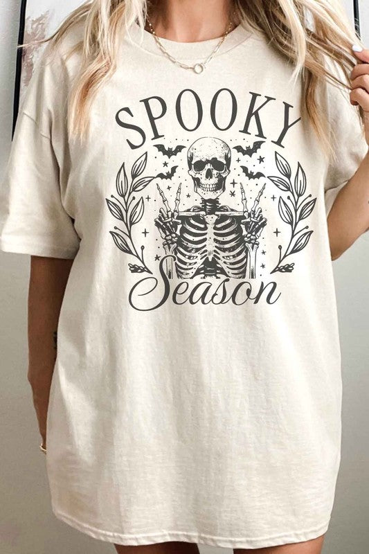 SPOOKY SEASON HALLOWEEN OVERSIZED TEE SAND S/M by ROSEMEAD LOS ANGELES CO | Fleurcouture