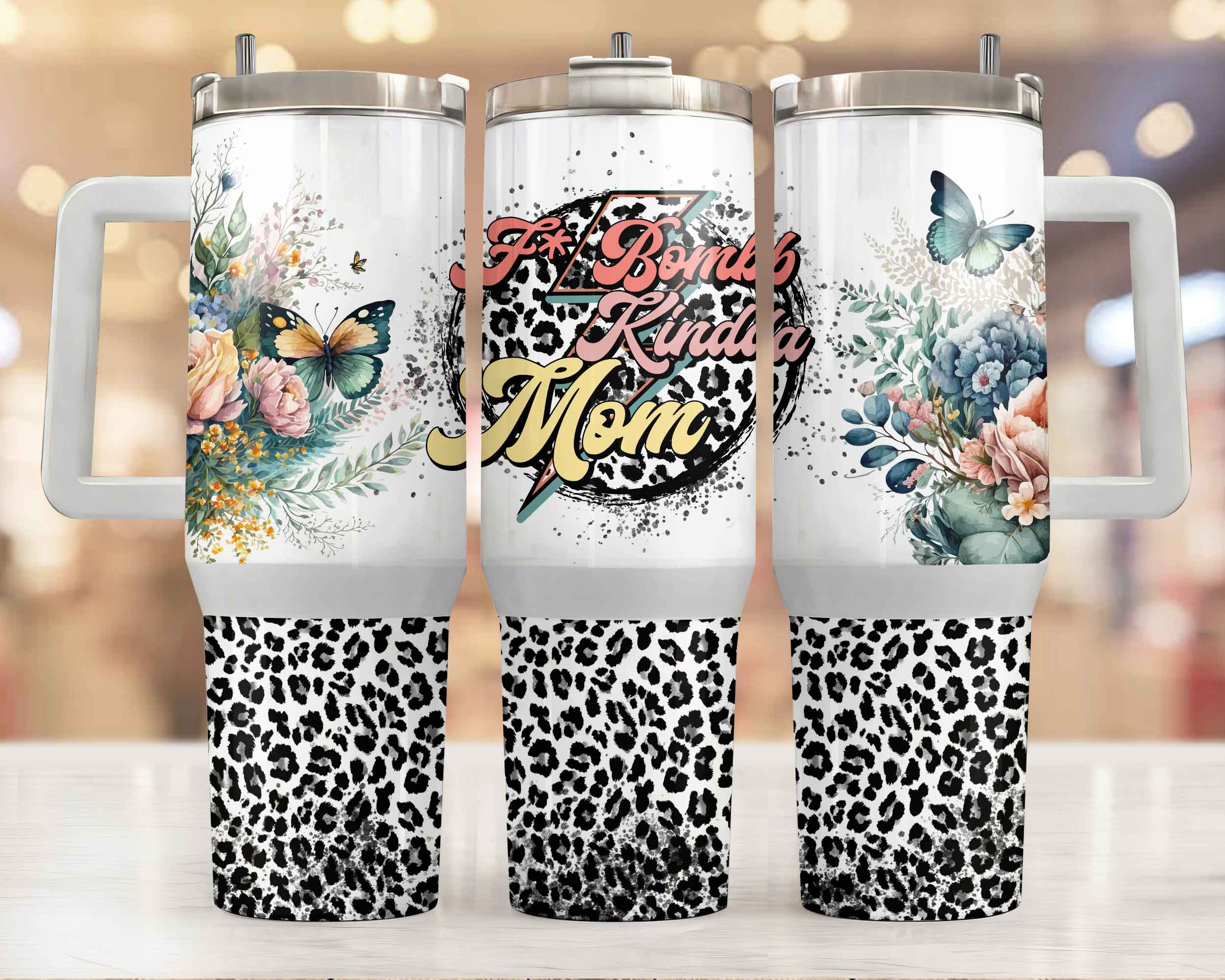 Spring F-Bomb Kind Of Mom 40oz Tumbler Tumbler by Tea-Shirt Shoppe | Fleurcouture