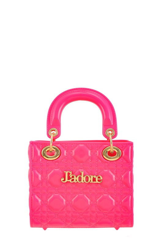 Square JADORE Accent Jelly Purse Flap Bag FUCHSIA OS by ICCO ACCESSORIES | Fleurcouture