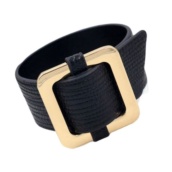 Square Lock Bracelet Black OS by ClaudiaG Collection | Fleurcouture