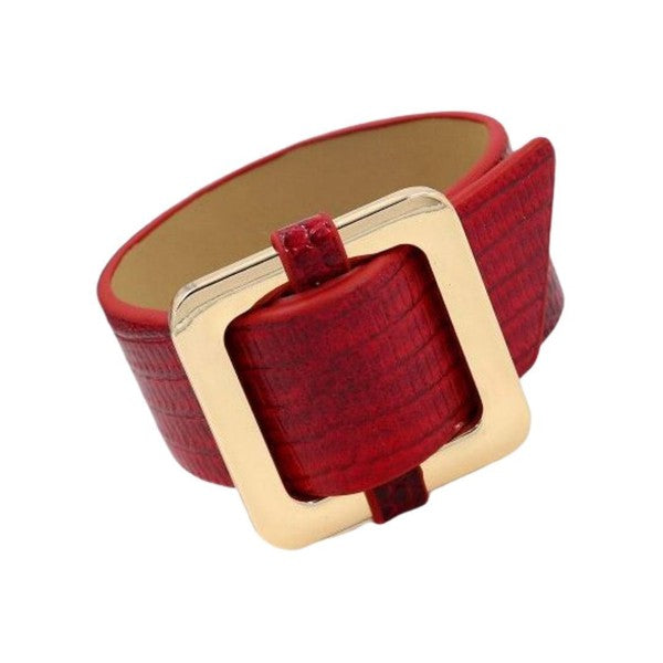 Square Lock Bracelet Red OS by ClaudiaG Collection | Fleurcouture