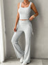 Square Neck Tank and Drawstring Pants Set Light Gray S SETS by Trendsi | Fleurcouture