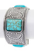Square Stone Western Open Cuff Turquoise O/S by LA Jewelry Plaza | Fleurcouture