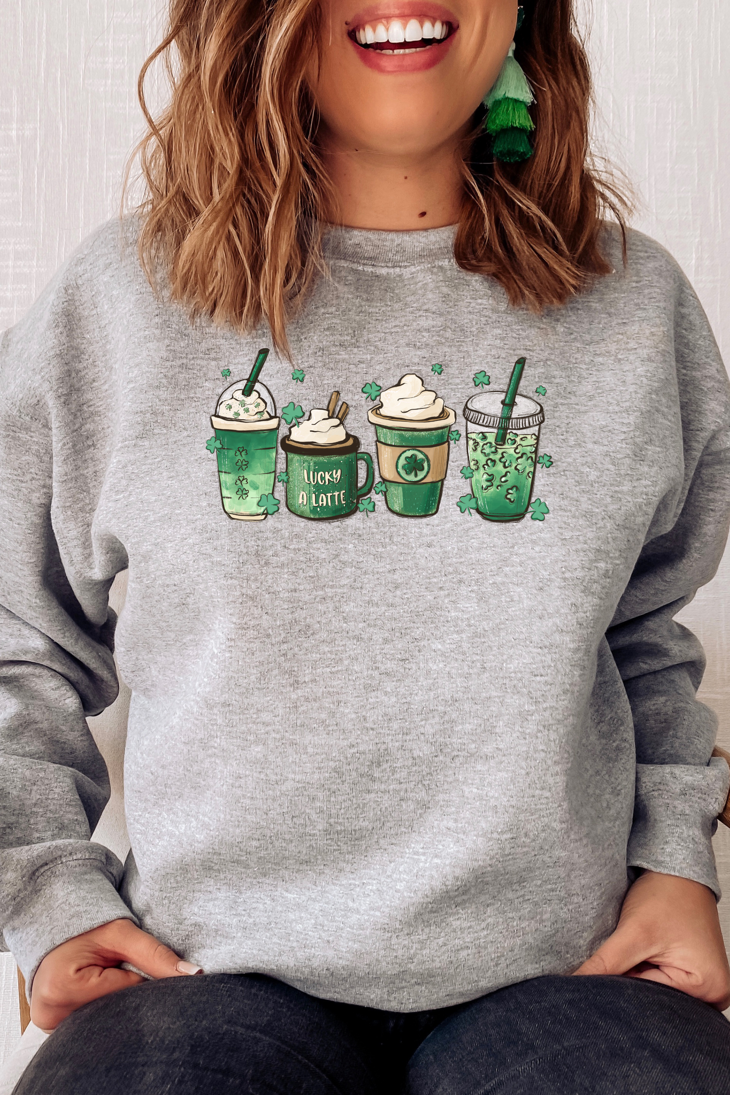 ST. PATRICK LATTE SWEATSHIRT by LL | Fleurcouture