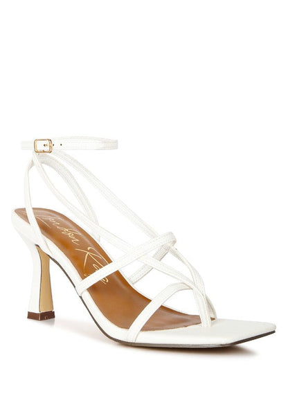 Stalker Strappy Ankle Strap Sandals White 6 by Rag Company | Fleurcouture