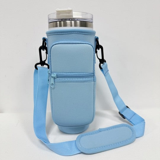 Stanley Tumbler Crossbody Bag Carry Case Blue 1 by Dani &amp; Em | Fleurcouture