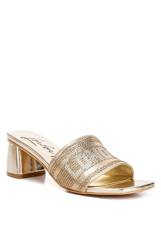 Starks Diamante Embellished London Sandals Gold US-5 / UK-3 / EU-36 by Rag Company | Fleurcouture