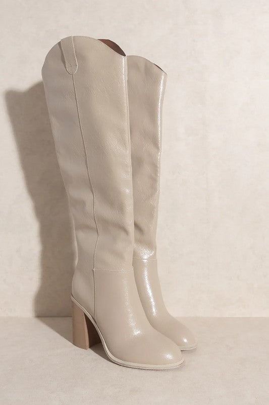 STEPHANIE-KNEE HIGH, BOOTS TAUPE 6 by Let&