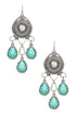 Stone Drop Chandelier Western Earrings Turquoise O/S by LA Jewelry Plaza | Fleurcouture