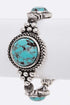 Stone Station Western Stretch Bracelet Silver/Turquoise O/S by LA Jewelry Plaza | Fleurcouture
