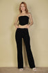 Strapless Corset Top & Flare Pants Set Black S by Capella | Fleurcouture