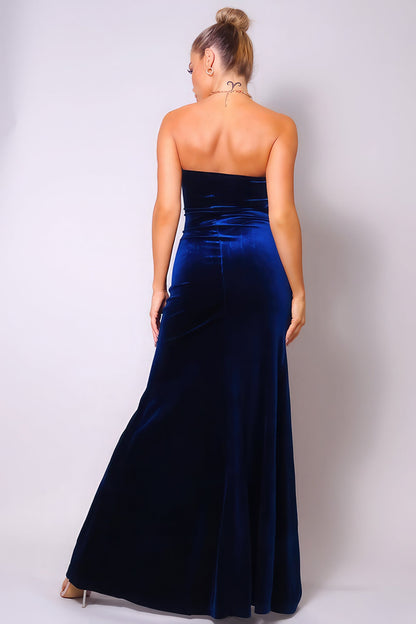 Strapless Sweetheart Maxi Velvet Dress by Fleurcouture | Fleurcouture
