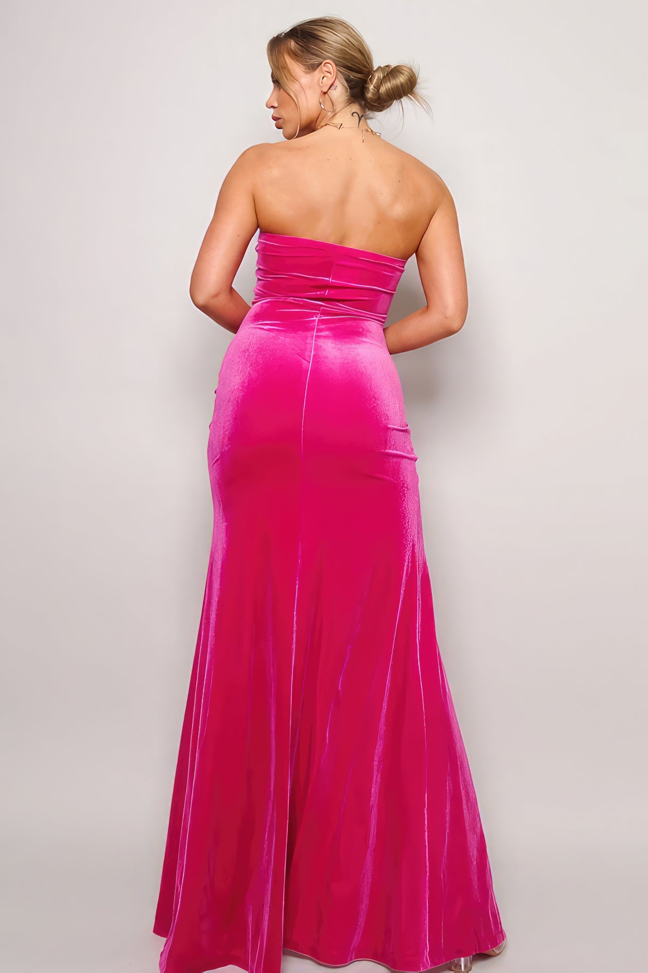 Strapless Sweetheart Maxi Velvet Dress by Fleurcouture | Fleurcouture