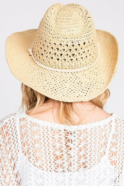 Straw Cowboy Summer Hat O/S by Artini Accessories | Fleurcouture