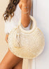 Straw Tassel O-Ring Tote Straw OneSize by Aili&
