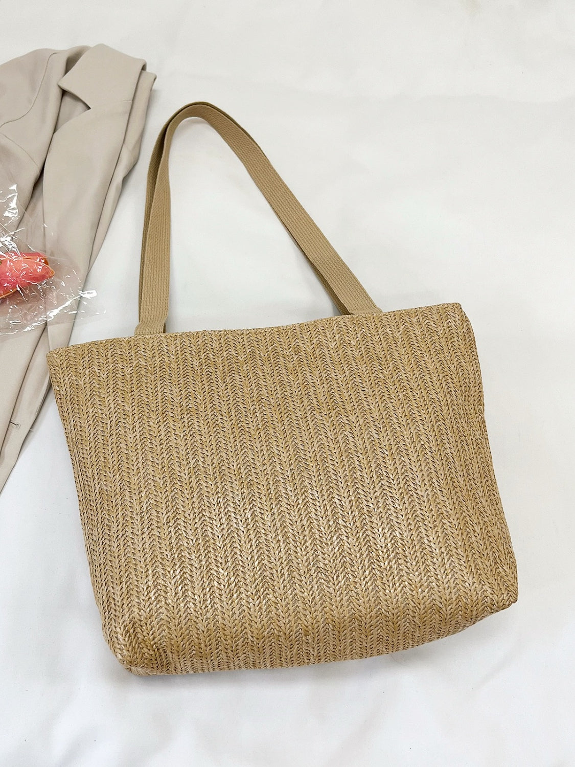 Straw Woven Tote Bag One Size Bags by Trendsi | Fleurcouture