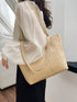 Straw Woven Tote Bag Tan One Size Bags by Trendsi | Fleurcouture