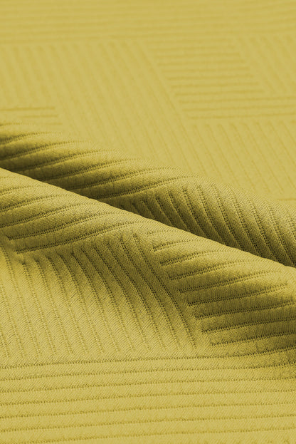 Strawberry Pink Textured Loose Fit T Shirt and Drawstring Pants Set 95%Polyester+5%Elastane Two Piece Sets/Pant Sets by Fleurcouture | Fleurcouture