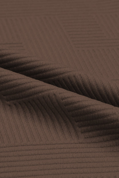 Strawberry Pink Textured Loose Fit T Shirt and Drawstring Pants Set 95%Polyester+5%Elastane Two Piece Sets/Pant Sets by Fleurcouture | Fleurcouture