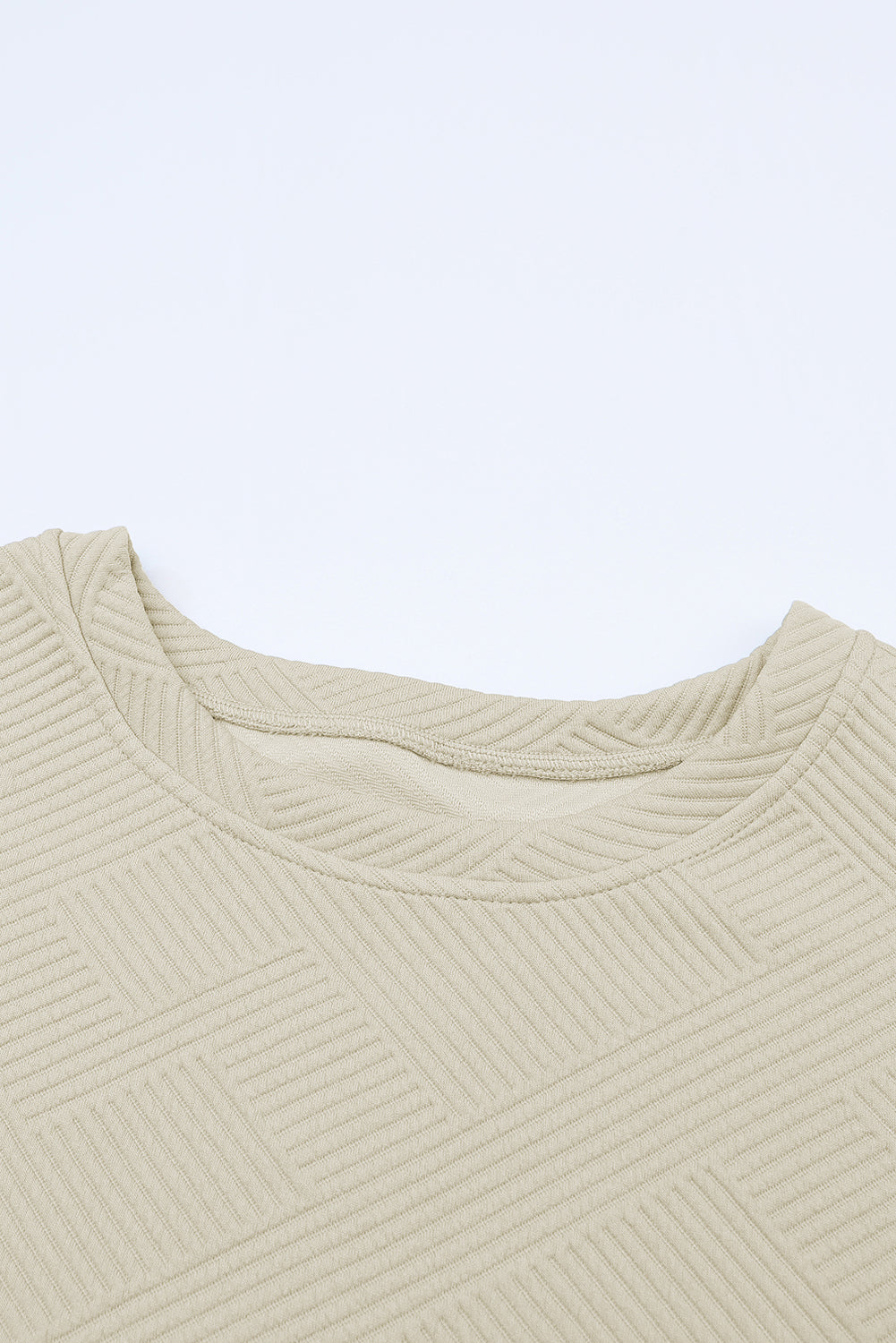 Strawberry Pink Textured Loose Fit T Shirt and Drawstring Pants Set 95%Polyester+5%Elastane Two Piece Sets/Pant Sets by Fleurcouture | Fleurcouture