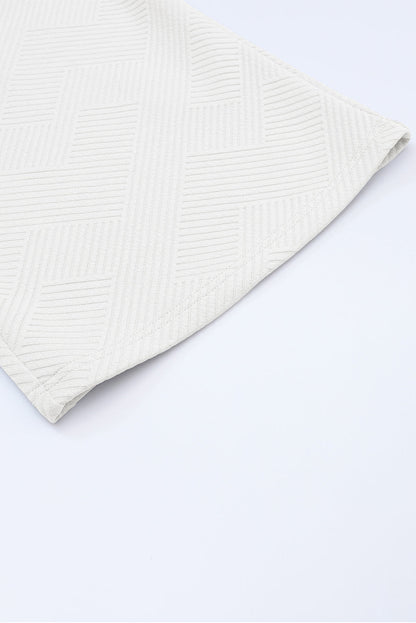 Strawberry Pink Textured Loose Fit T Shirt and Drawstring Pants Set 95%Polyester+5%Elastane Two Piece Sets/Pant Sets by Fleurcouture | Fleurcouture