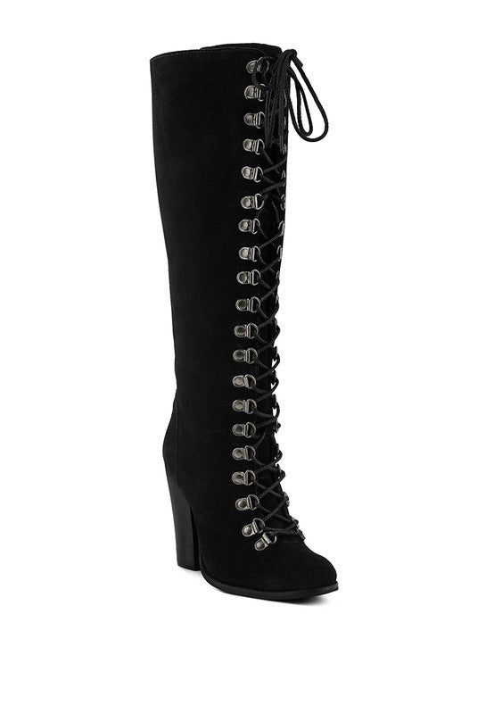 Street-Slay Antique Heeled Calf Boot Black 5 by Rag Company | Fleurcouture