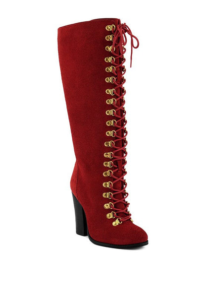 Street-Slay Antique Heeled Calf Boot Red 5 by Rag Company | Fleurcouture